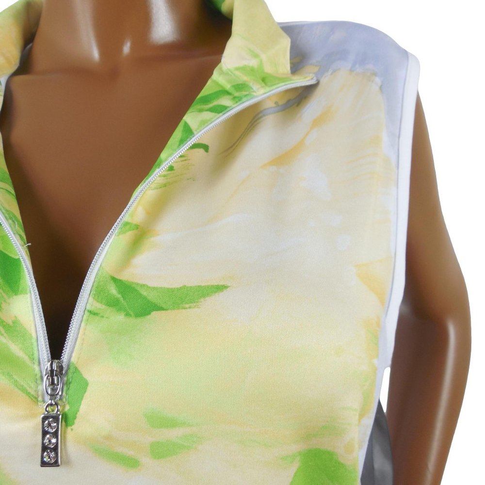 CHICO'S Zenergy Golf New Top XL Sz 3 Stay Cool Shirt Stretch Rhinestone Zipper - Picture 6 of 11